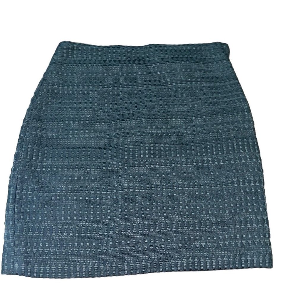 H&M Knit Mini Skirt Womens Size 2 Textured Black Lined Zip Close Casual Business